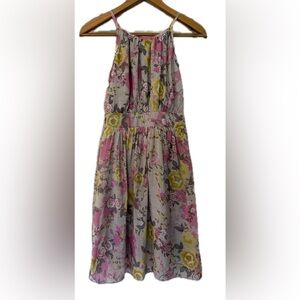 Unica Hija Summer Dress. Shimmer grey, Floral.
